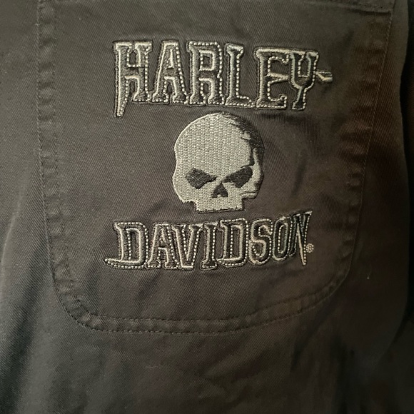 Harley-Davidson Black and Gray Casual Button Down Shirt - Picture 4 of 5